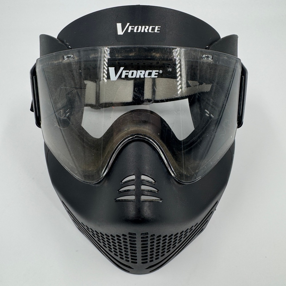 VForce Paintball Mask Black with‎ Clear Lens Adjustable Strap Made in Canada